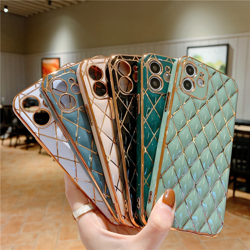 Soft Case Pelindung Jatuh Bahan Mesh Electroplated Untuk Iphone 12 Pro Max 12mini 11pro Max Xs Max Xr 7 8 Se 2020