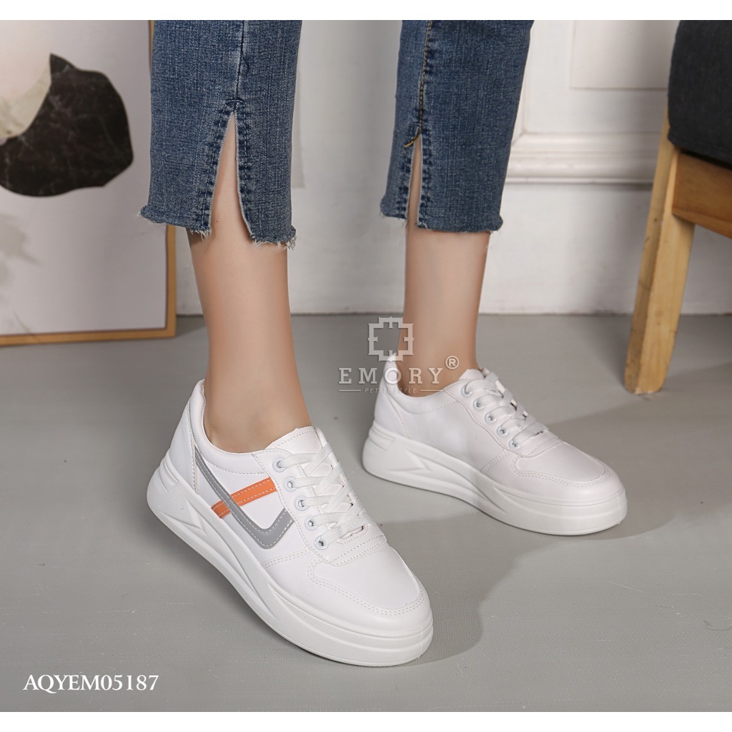SEPATU  WANITA EMORYSTYLE   Narra Sneakers   AQYEMO 5187  MARBELAYUK-WHITE GRAY