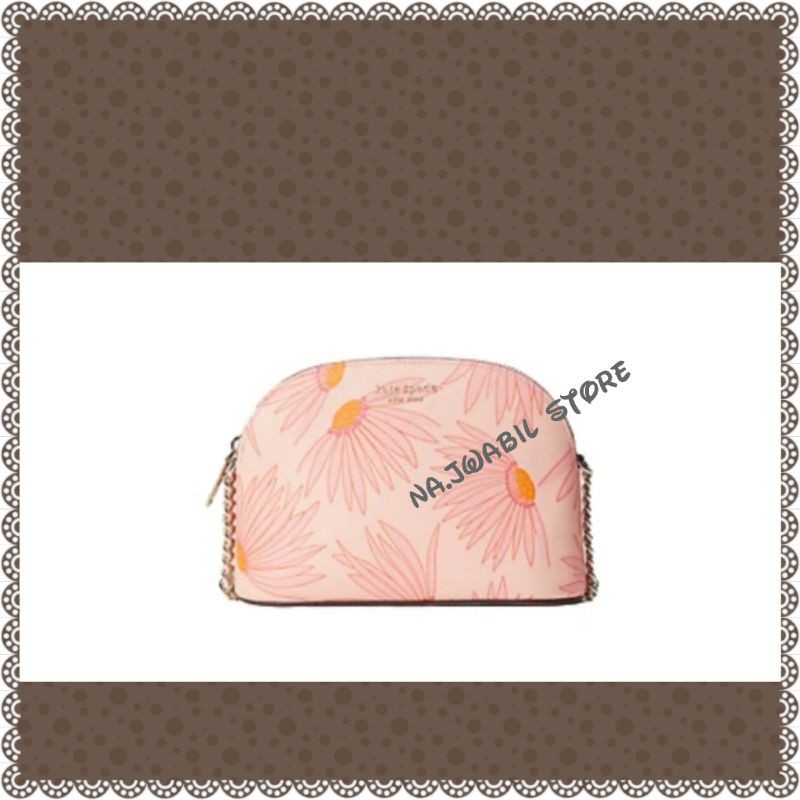 Kate Spade Spencer Falling Flower Small Dome Crossbody Pink/Black Multi