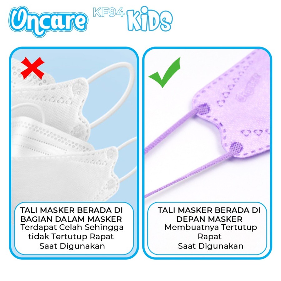 MASKER ANAK KF94 ONCARE ANAK KIDS Korea KF94 4ply Warna PREMIUM