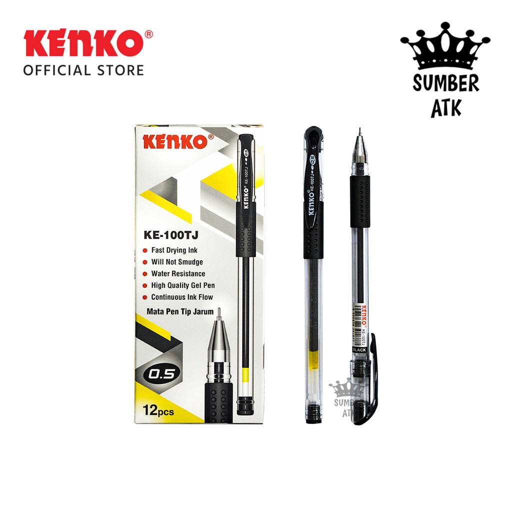 

Gel Pen KE-100 TJ Tinta Hitam / Pena Pulpen KENKO