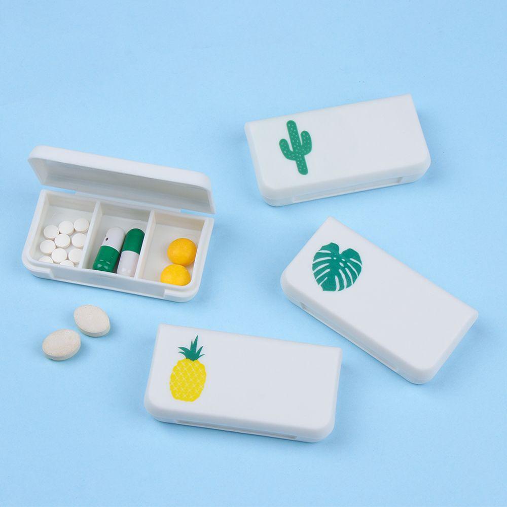Pineapple 3grid Pill Case Kotak Organizer Penyimpanan Pil Tablet Mini Tahan Debu