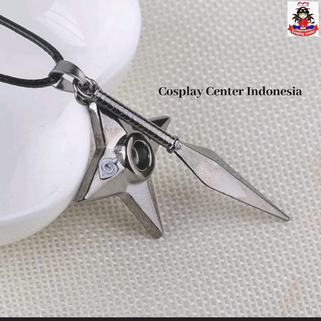 [Bisa COD] Kalung Anime Naruto bandul Shuriken Anime Naruto Cosplay/ Kalung Liontin Naruto