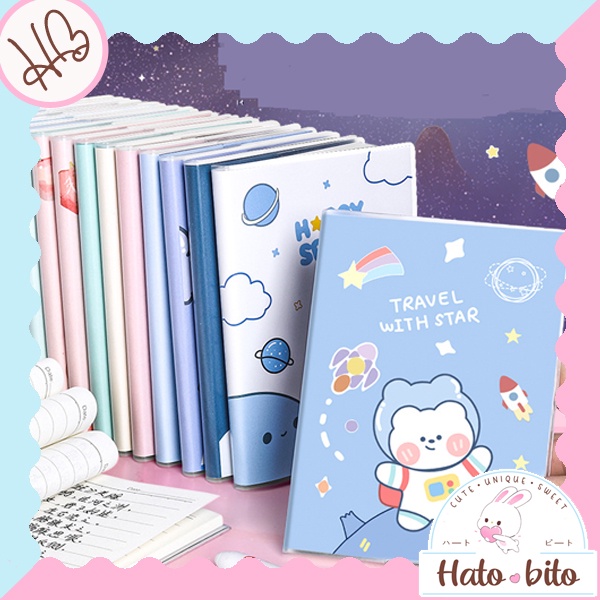 

1 set isi 4 pcs buku tulis notebook mini sampul cover PVC lucu cute handbook memo catatan HB1240