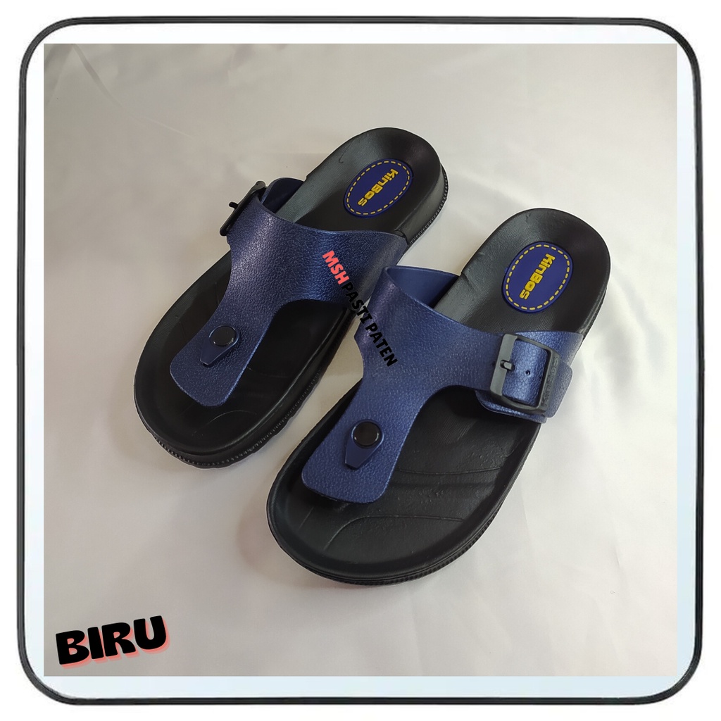 Sandal gesper Sandal jepit murah pria bahan karet merk kinbos A516 original size 40-44