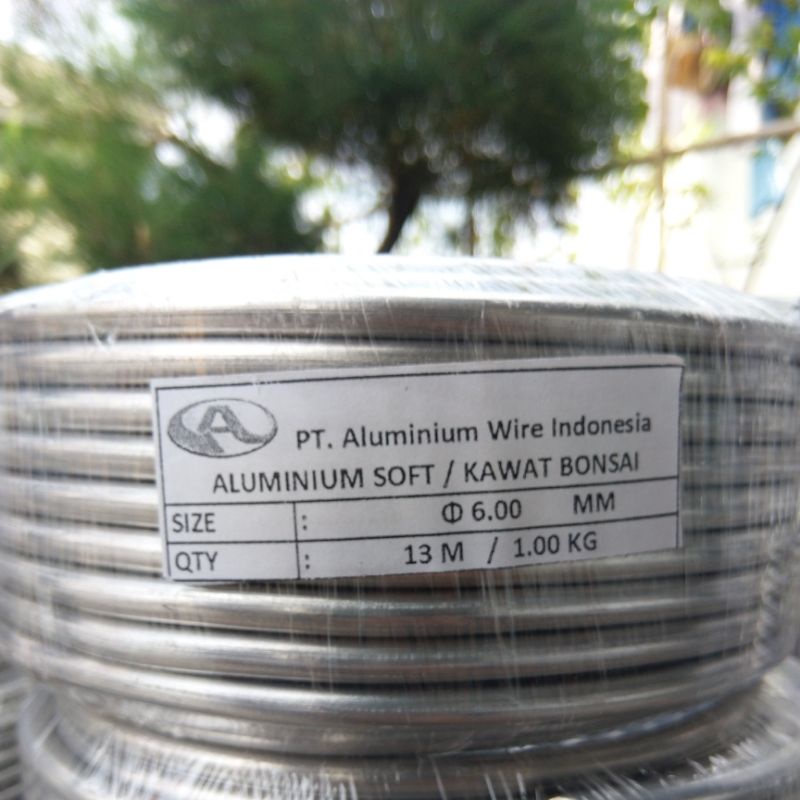 kawat bonsai aluminium 1 mm ~ 7 mm per roll 1 kg berbagai macam ukuran bahan soft mudah di bentuk
