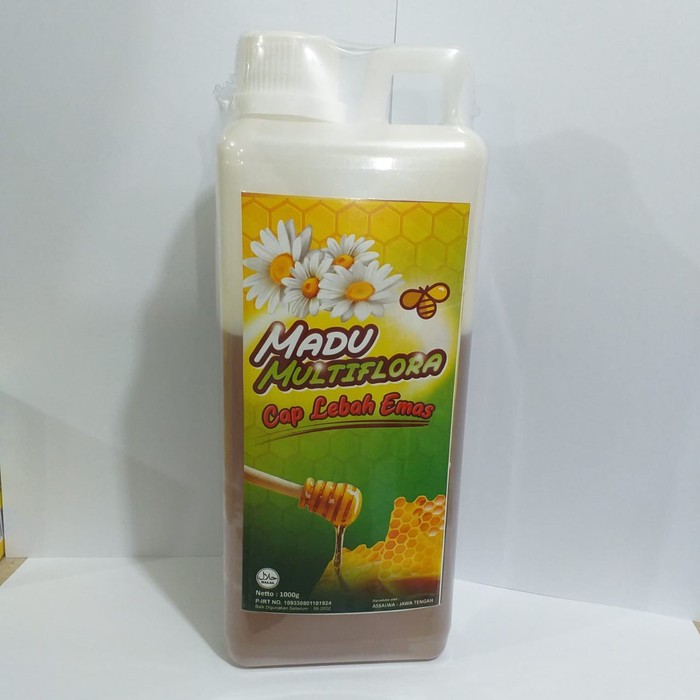 

Madu murni madu multiflora 1000gr cap lebah emas