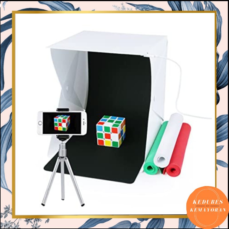 Studio  Mini Untuk  Foto  PRODUK Online / Mini Photo Studio Portable Magic Box with led