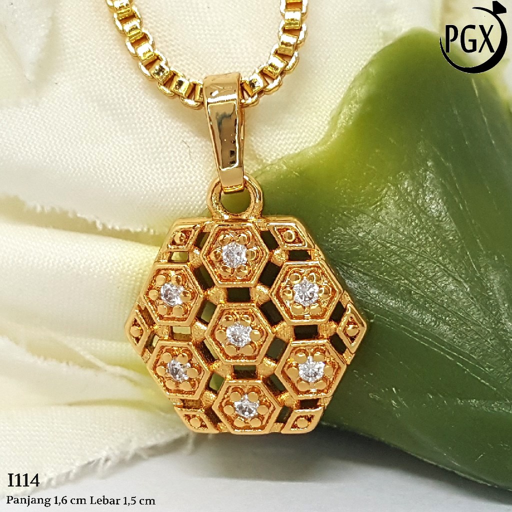 PGX Liontin Kalung Xuping Wanita Perhiasan Lapis Emas Aksesoris Fashion - I114