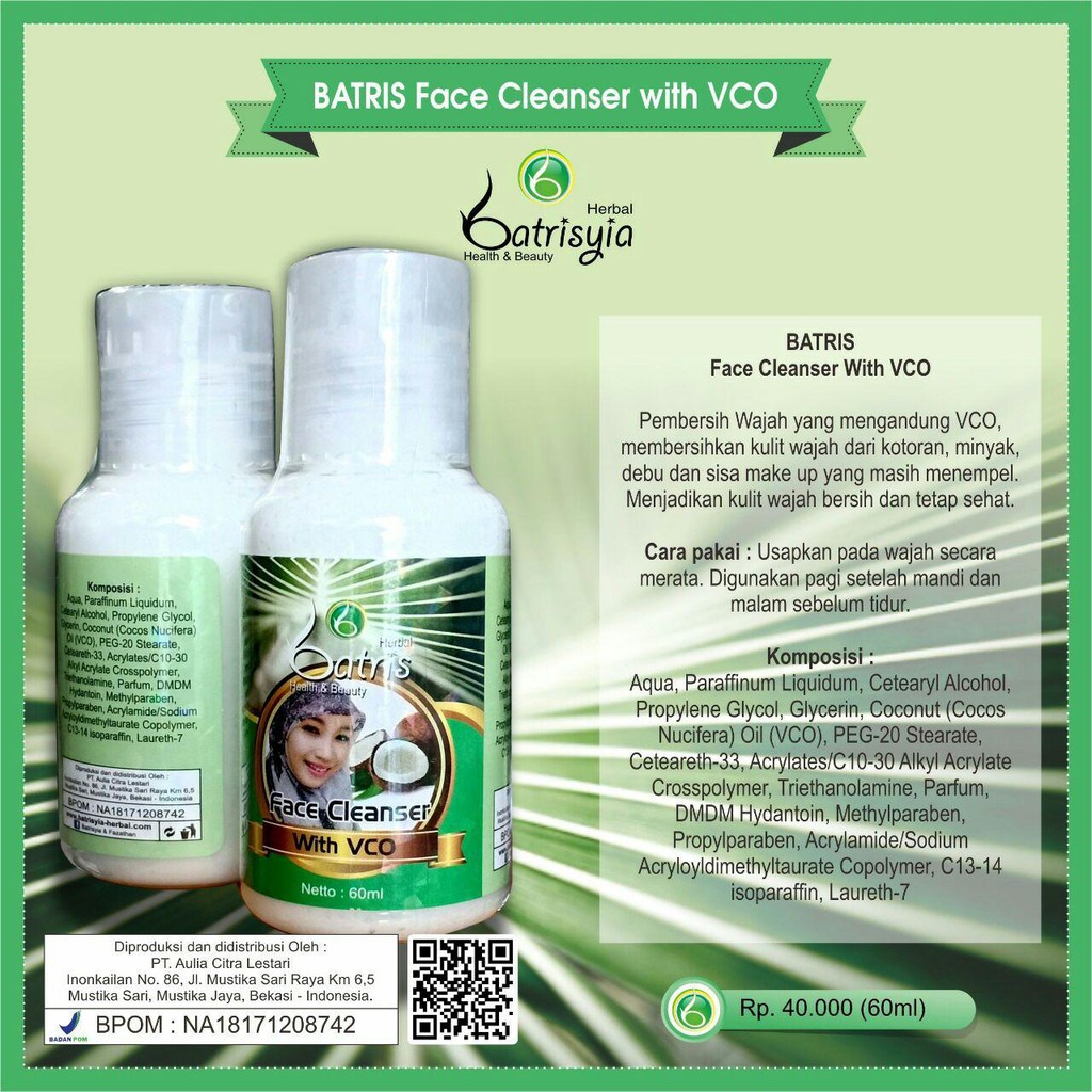 Face Cleanser Susu Pembersih Batrisyia Herbal