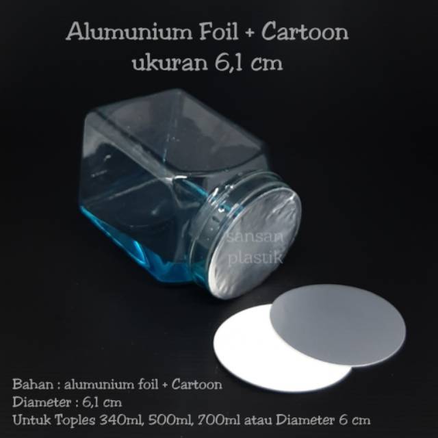 

Seal alumunium foil 6,1 cm / Seal Induksi Toples 6 cm / seal alumunium toples sedang