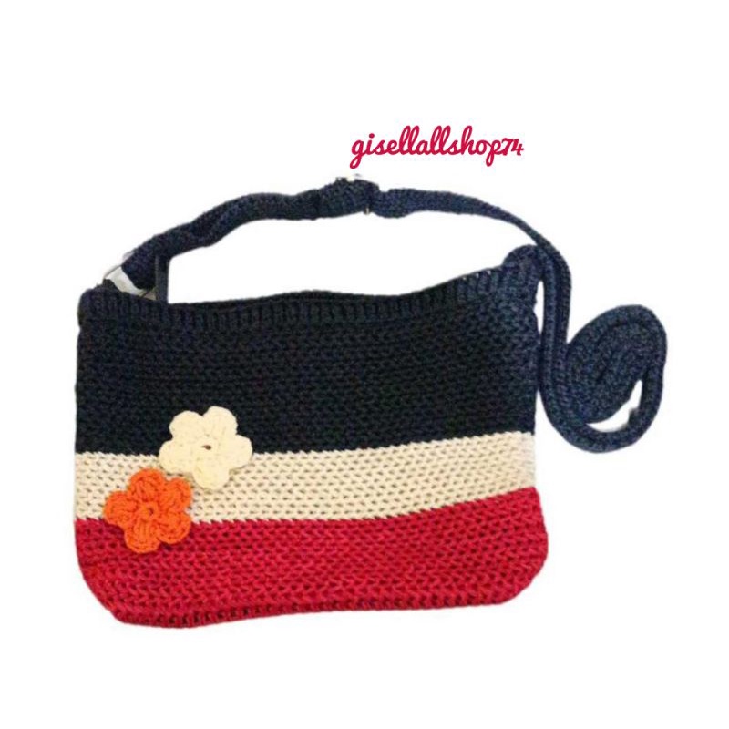 tas rajut murah slempang wanita milenial terlaris tas bunga sleting#ORIGINAL# tas serut mini#tas hpo