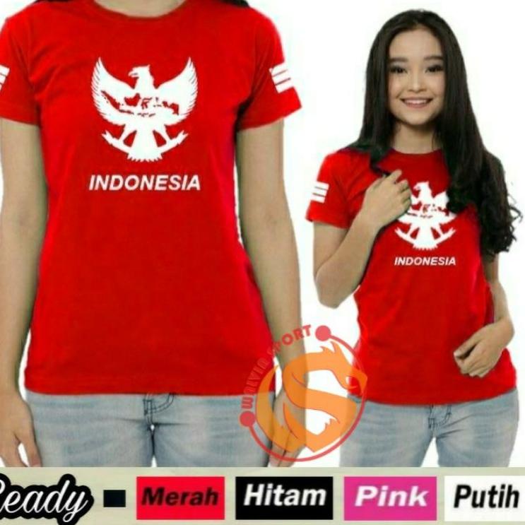 Miliki Ter Kaos Senam Wanita Pendek Merah Putih Garuda ..