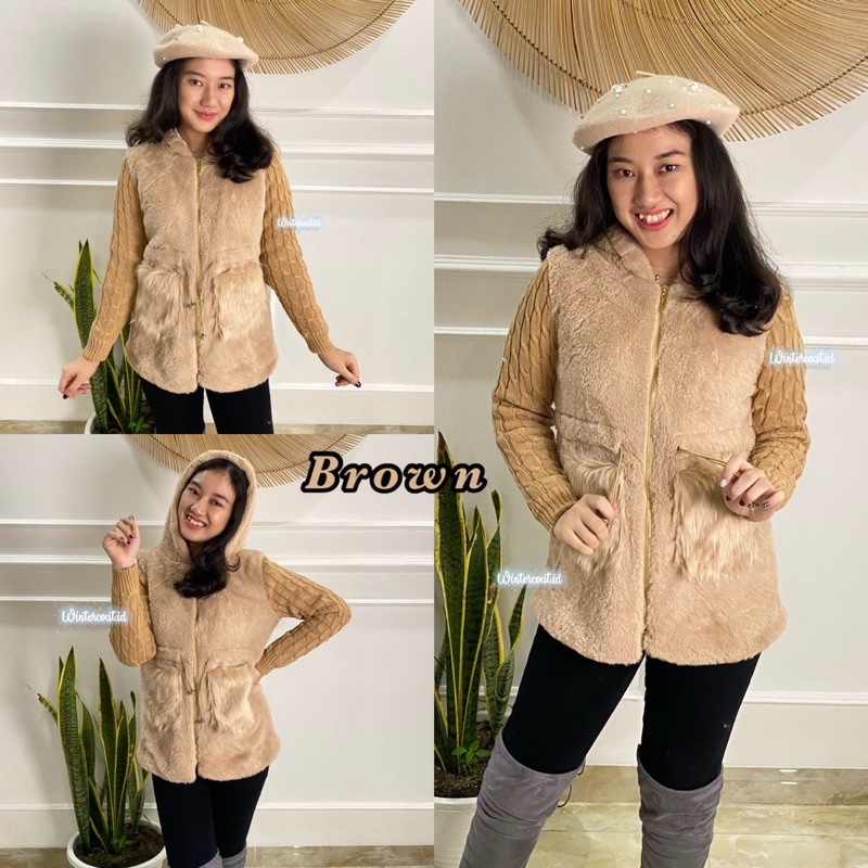 Fur Jacket Woman jaket bulu wanita Alice hangat gunung import korea tebal big size jumbo