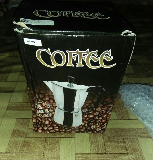 Mokapot Moka Pot 6 Cup 300ml Hitam Moca Pot Kopi Espresso Peralatan Kopi Manual Brew Coffee Maker