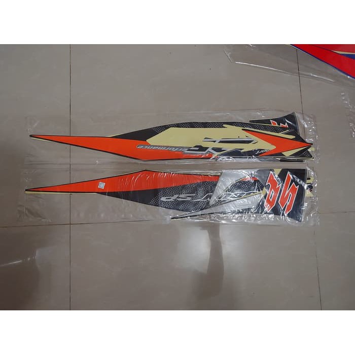 Stiker Bodi &amp; Lis Body &amp; Striping Shogun Sp 2008 Hitam Oren