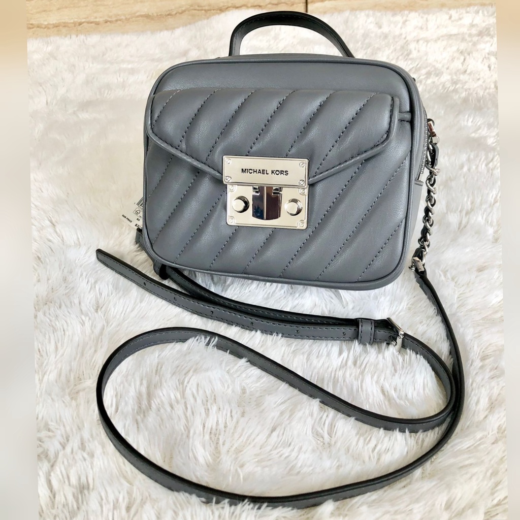 Tas MK Rose Small Top Handle Crossbody Heather Grey sz 18x13x8cm