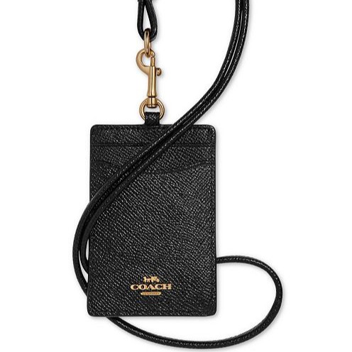 

Coach Crossgrain Leather Lanyard ID Black F57311