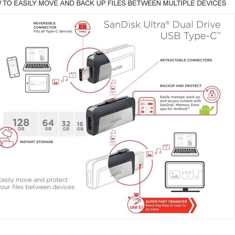 otg SanDisk type c Ultra Dual Drive OTG USB Type-C USB 3.1 Up To 130MBps 128GB Promo Sen