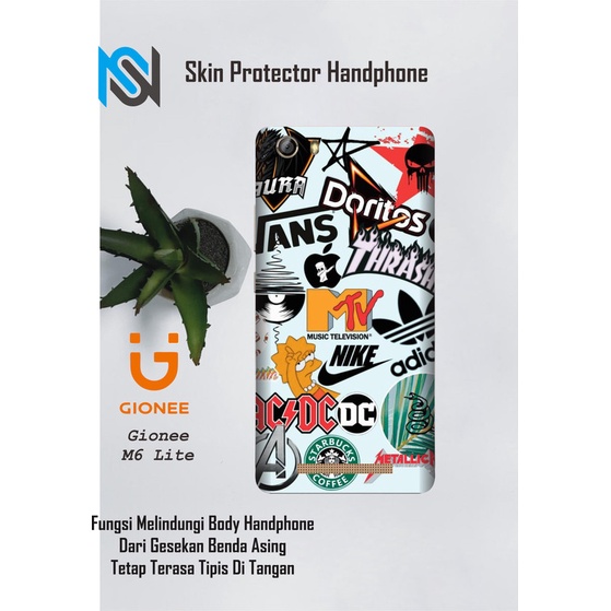 Isi 2pcs Garskin Hp Gionee M6 Lite Motif stkr - Free Custom Motif