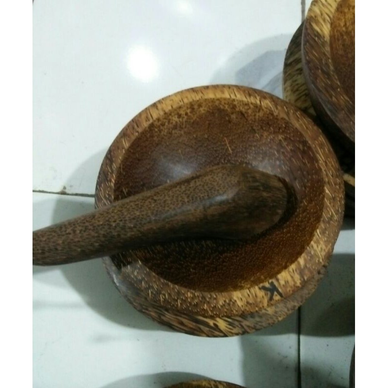 cobek/ulekan kayu kelapa ukuran kecil