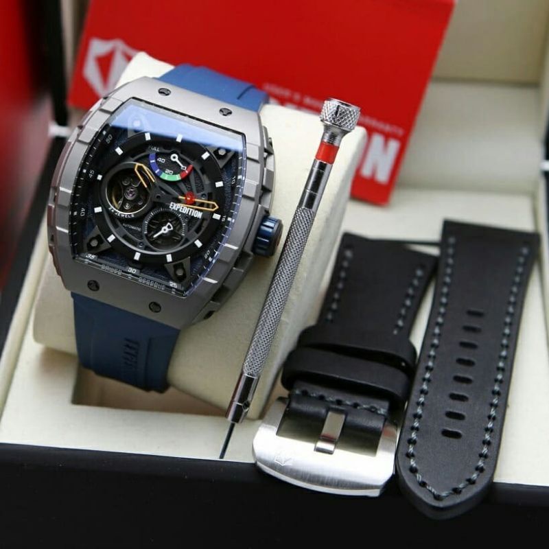 Jam Tangan Expedition E 6782 Pria /  E6782 MA Special Edition Blue Grey Original
