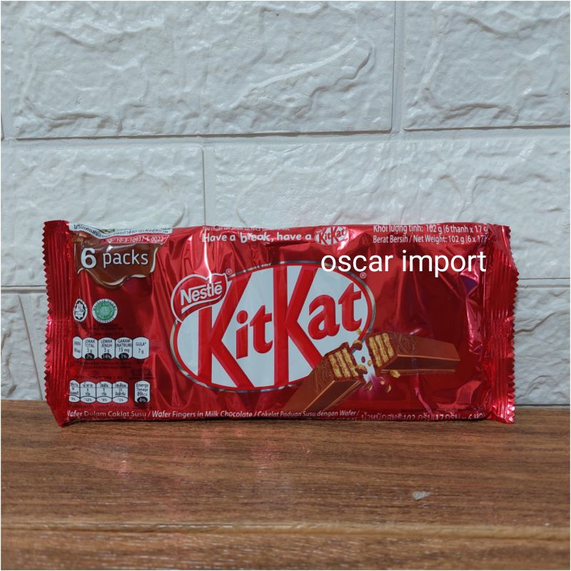 

Kitkat Original isi6pcs Wafer coklat susu