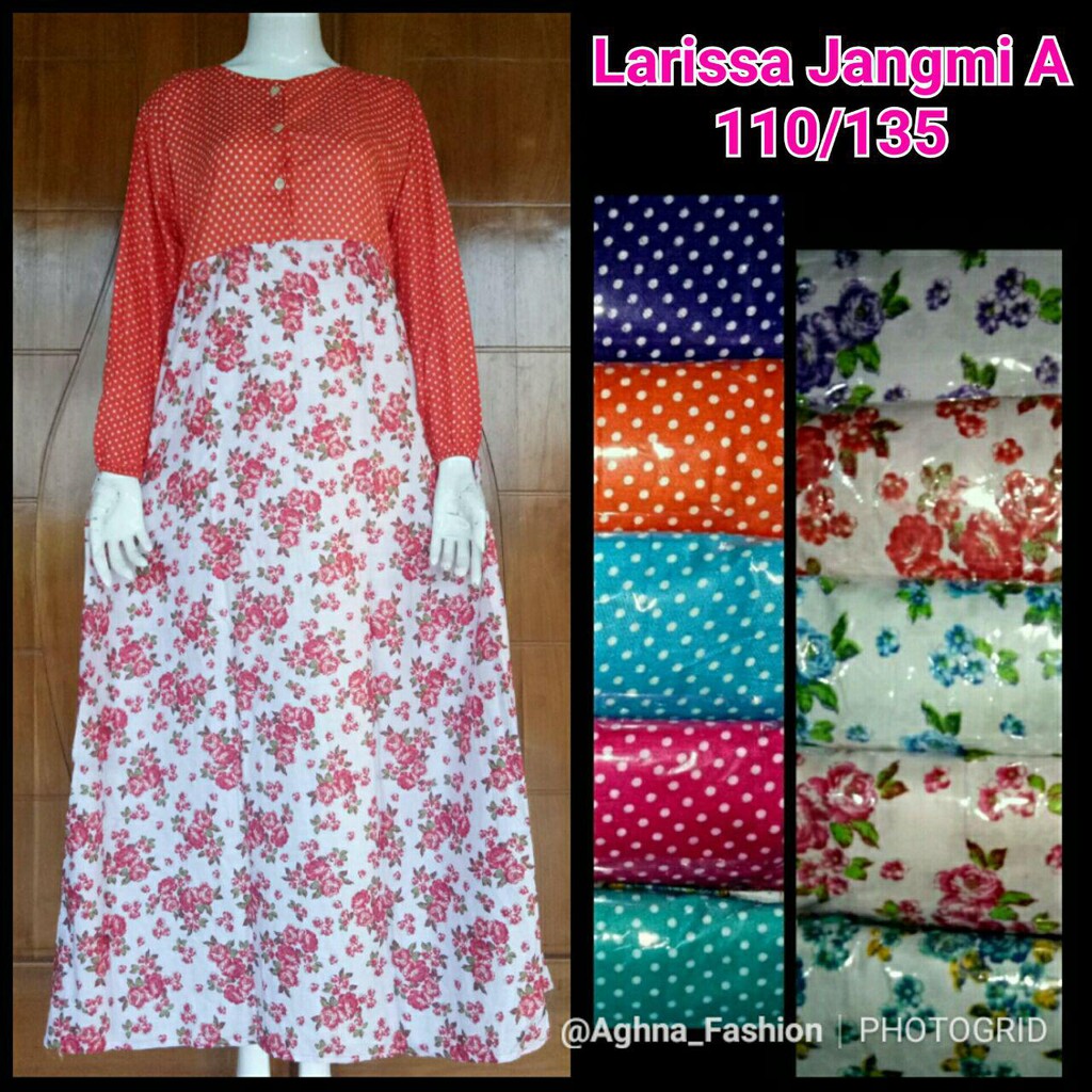 LARISSA DASTER RAYON - baju rumah daster busui kekinian lengan panjang payung murah motif bunga komb