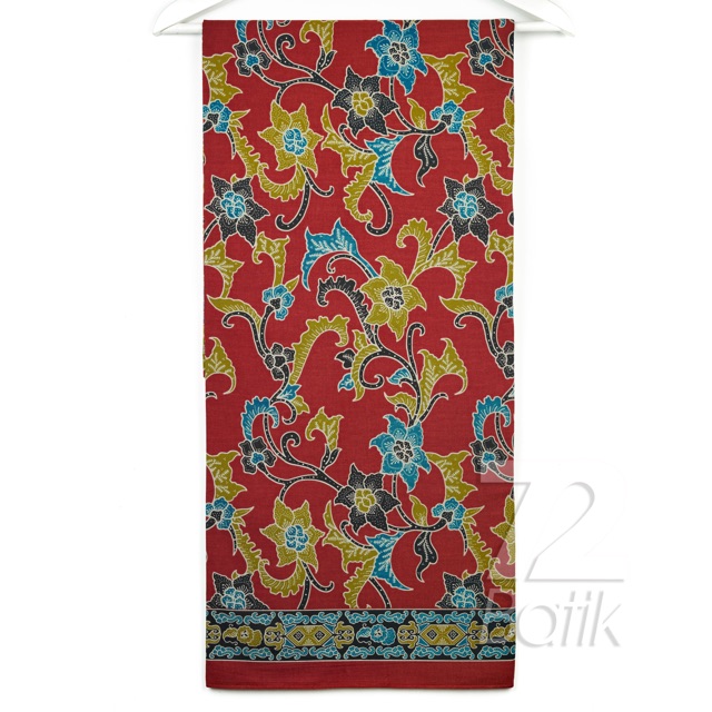 KAIN BATIK PREMIUM Bahan Katun Motif Kembang Warna Merah Kuning Biru Tosca 721793 Cap 72 Jarik Jarit Samping Kebat Panjang Batik Katun Modern Premium Bahan Seragam Batik Pernikahan Kantor Keluarga Murah Kamen Jadi Batik Bali Lembaran