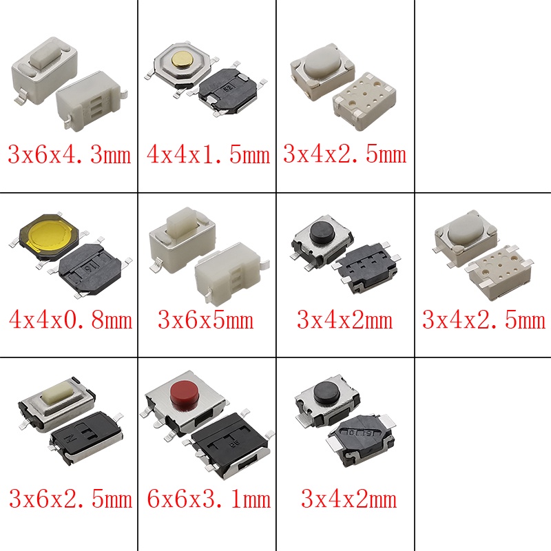 【250 pcs】Micro Switch/Tactile Microswitch Untuk Kunci Mobil/Saklar Tactile/Tactile Switch