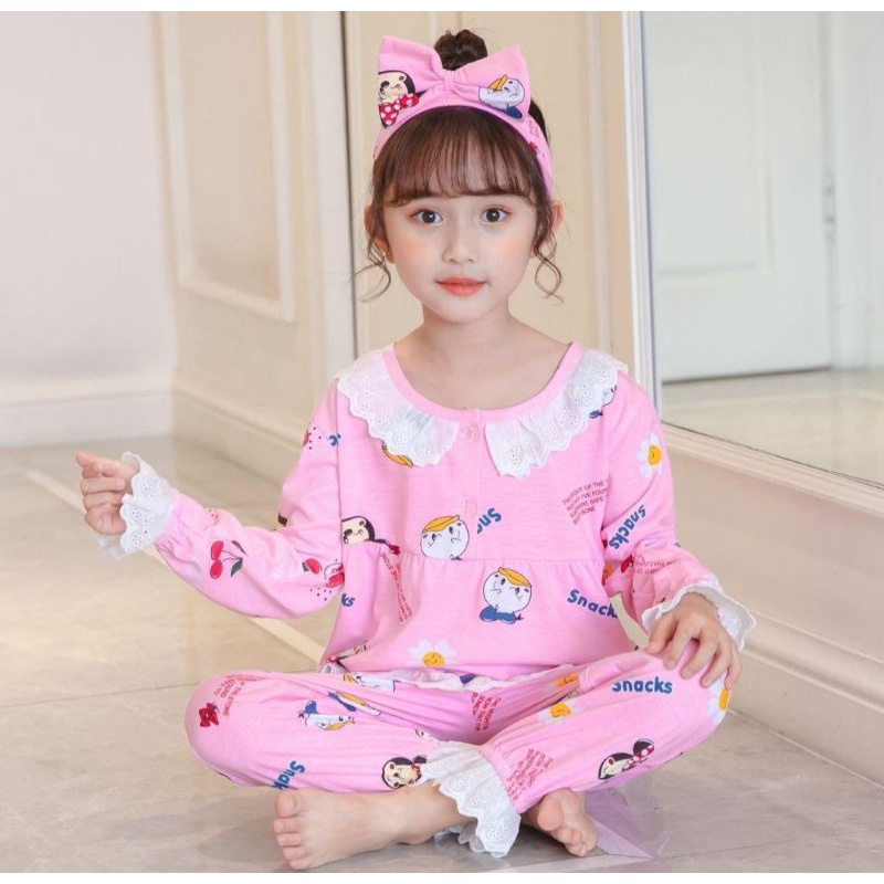 Baju tidur pp/cp anak perempuan import murah pakaian rumah import  2-13thn C15-A8