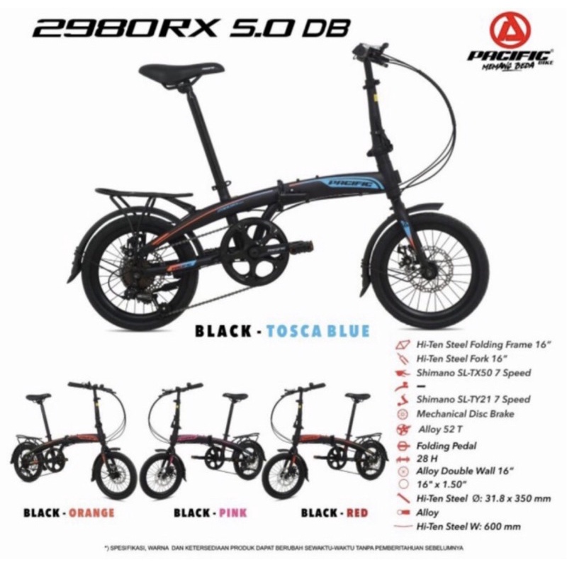 Sepeda lipat FOLDINGBIKE PACIFIC 16 inch 2980 RX 5.0 DB