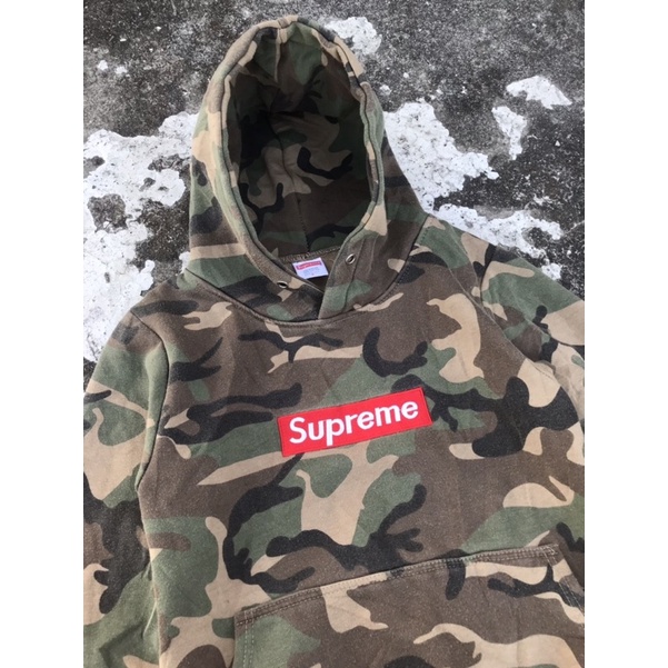 SUPREME LOGO BOX CAMO HOODIE