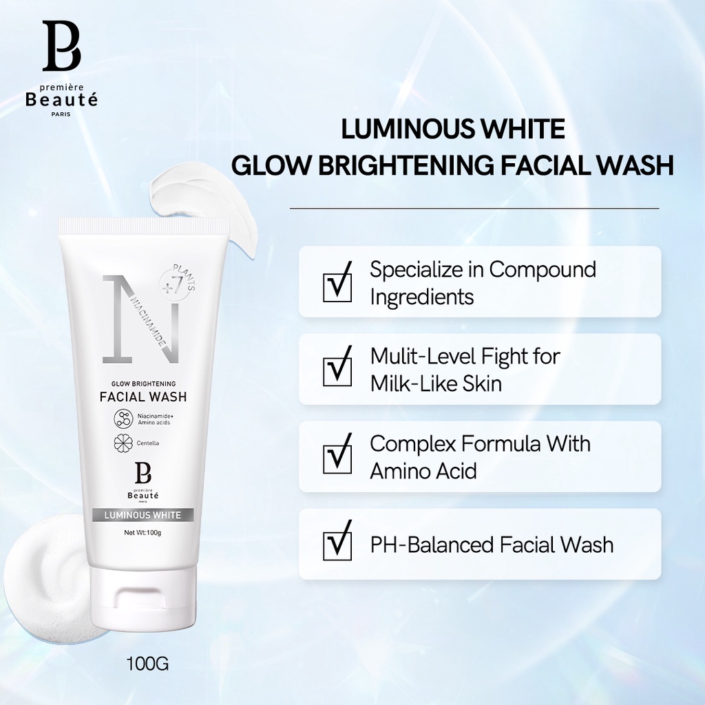 [COD] Premiere Beaute Luminous Brightening Whitening Facial Wash Pembersih Pencerah Wajah Alami - 100g