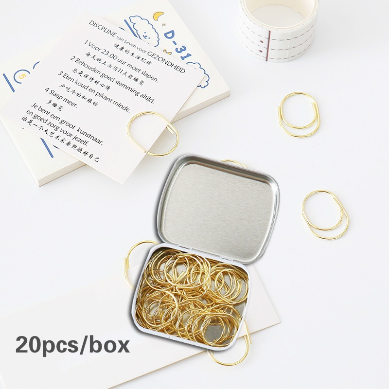 20pcs/box School Office Supplies Cute Metal Paper Clips Office Stationery