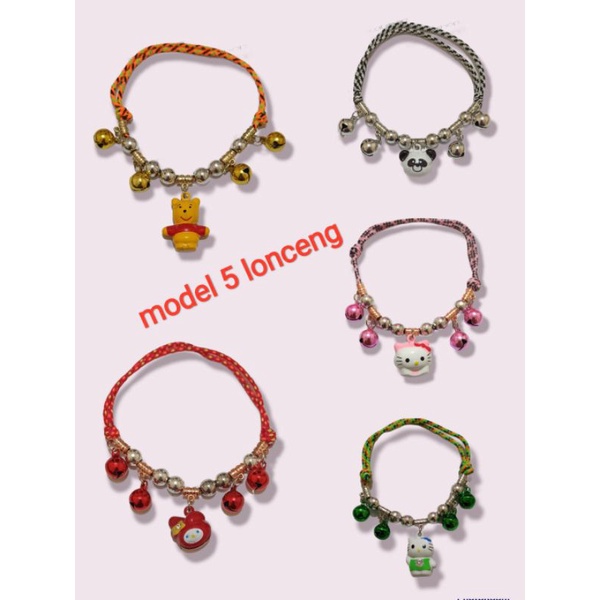 kalung kucing hewan model 5 lonceng