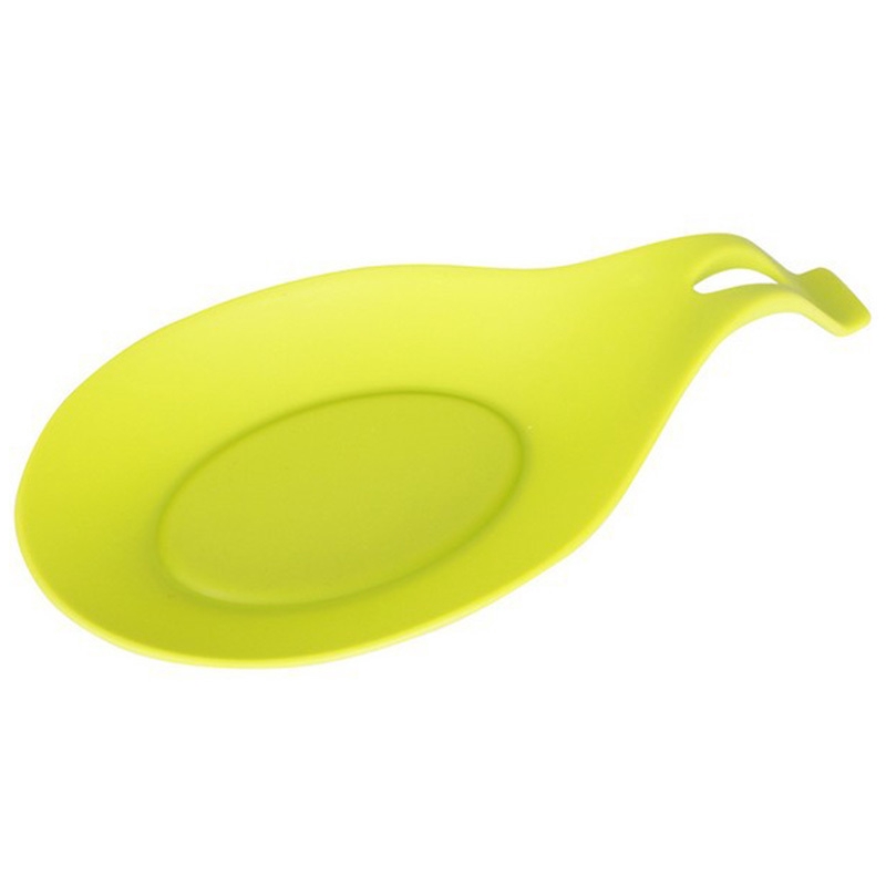 Silicone Spoon Mat Istirahat Holder Tahan Panas Coaster Tray Peralatan Dapur Sendok Pad