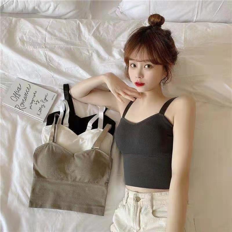 Honesty -183 Basic Tanktop Wanita Bahan Import Bra Tanktop kemben Bralattle cup