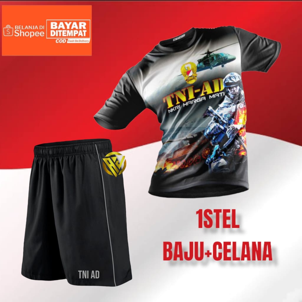BAJU SETELAN OLAHRAGA TNI AD  SINGGELPRINT