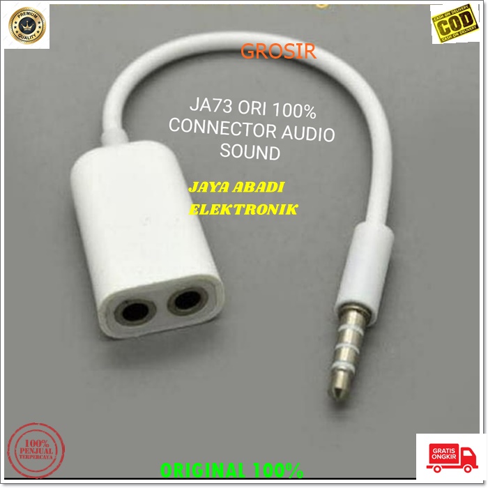 J73 ORIGINAL SPLITTER JEK KONEKTOR JACK AUX 3.5 MM AUDIO HEADSET MIC SAMBUNGAN ADAPTER J73  connector hp Konektor Jack Spliter splitter smule handphone Aux extension 3.5 mm ke Audio Headset Mic Male Female universal adapter sambungan sound cewe Jek penyam