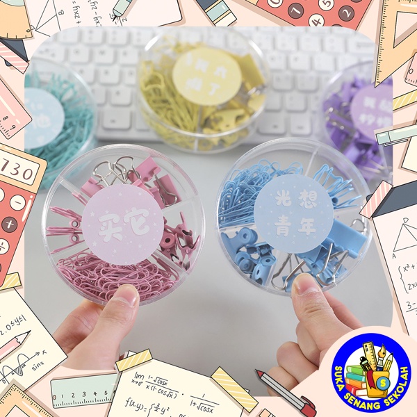 

Kombinasi Penjepit Kertas / Paper Clip Binder Clip and Push Pin Set AT0040