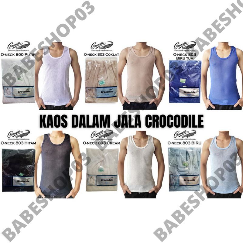 KAOS DALAM PRIA | SINGLET COWOK JALA CROCODILE