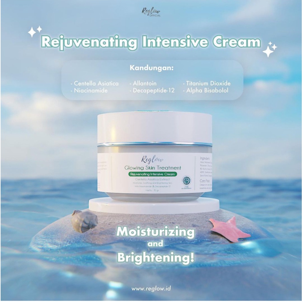 REGLOW Cream Krim Krem Wajah | Paket Perawatan Kecantikan Muka Glowing Glow | Atasi Jerawat Flek Hitam Milia Kusam - intensive cream Reglow - Rejuvenating cream Reglow