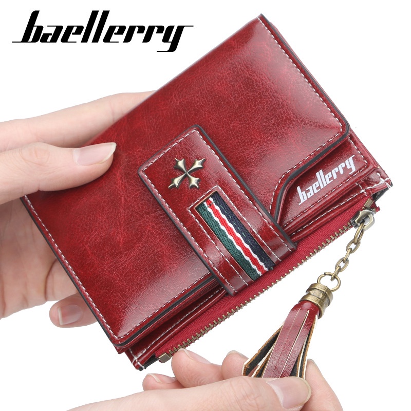 [BISA COD] BAELLERRY N1636 Dompet Wanita Kecil Bahan Kulit PU Leather Premium Dompet Lipat Wanita