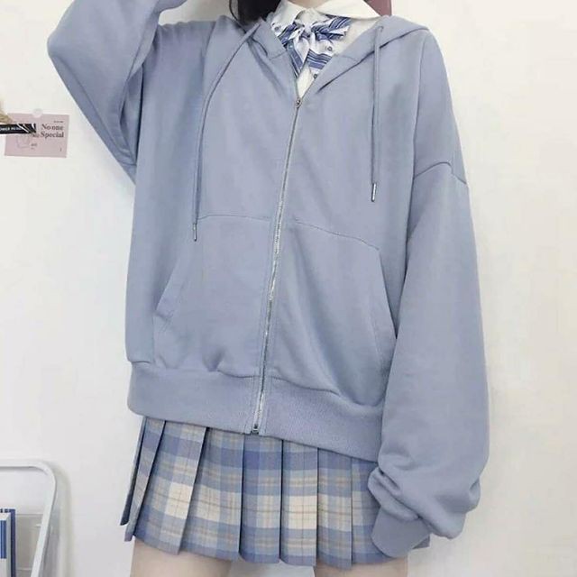 Zipper Hoodie Oversize / Hoodie Polos Zipper Wanita Oversize