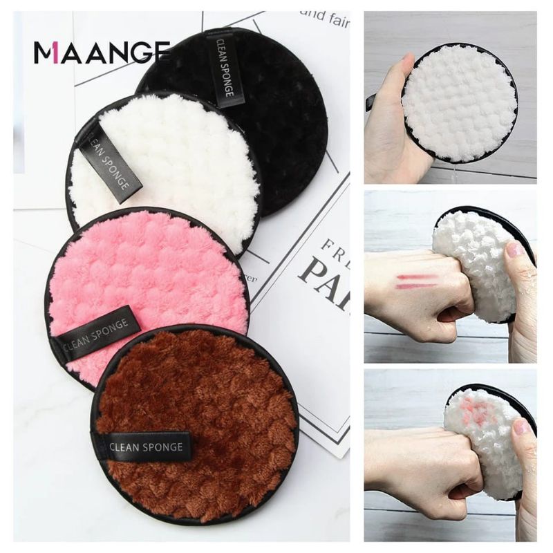 (LEMBUT)Makeup Removal Clean Sponge Puff Double-Sided Face Cleansing Makeup Remover  Cotton Pads