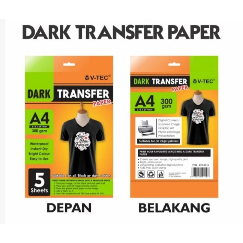 

V-TEC TRANSPER PAPER (DARK) A4