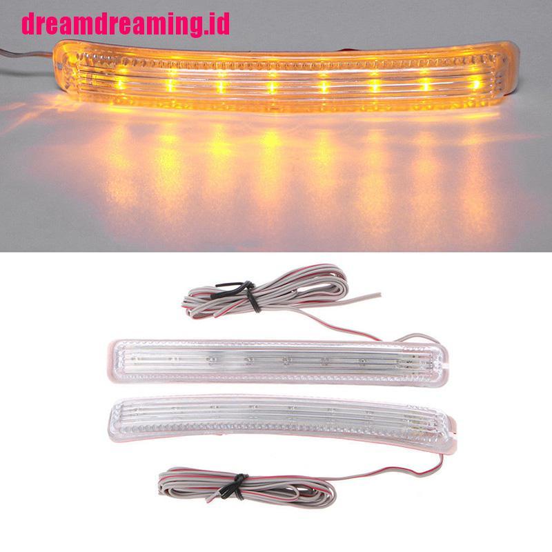 2pcs Lampu LED 9smd 12v Warna Amber Untuk Kaca Spion Mobil