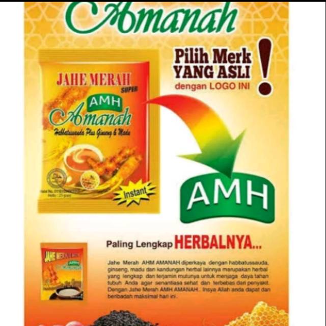 

JAHE MERAH SUPER AMH harga satuan