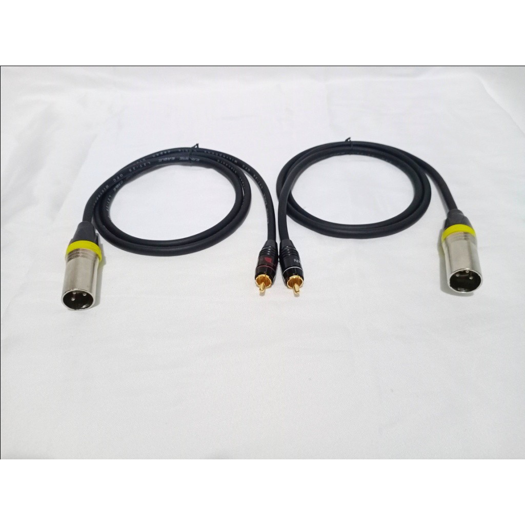 KABEL MIXER KE AMPLIFIER XLR COWOK KE RCA 1-3 METER 2 PCS